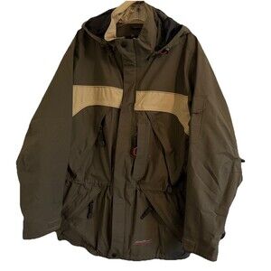 Vintage Eddie Bauer Hooded EBTEK GORE-TEX Men's Raincoat - Size S Olive Green